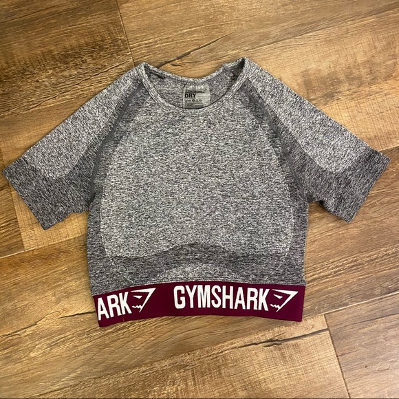 Gymshark Tops | Gymshark Flex Short Sleeve Crop Top Grayberry Xs | Poshmark